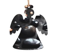 Black Mystery Heart Stone Printed Christmas Wooden Pendants, Simple and Environmentally Friendly, Holiday Decorations。