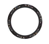 Black Mystery Heart Stone Printed elastic steering wheel cover for cars, 15 inches, comfortable grip, suitable for most models