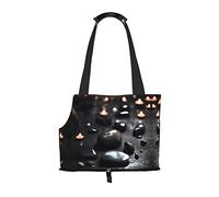 Black Mystery Heart Stone Printed Portable Foldable pet Shoulder Bag, Suitable for Carrying Small Pets