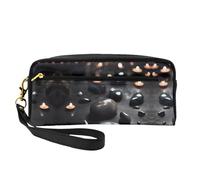 Black Mystery Heart Stone Small Makeup Bag.Stylish doublesided Printed Portable Cosmetic Bag, Multifunctional Storage Bag for Women