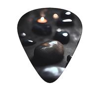 Black Mystery Heart Stoneguitar Plectrum 12 Piece Set, 3 Thicknesses With Case For Bass Guitar, &Electric Guitar And More.