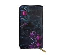 Black Mystery Patterned Leather Long Wallet (7.5 * 4.1 inches) | Extra Large Multi-Function Compartment | Great Gift