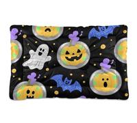 Black Mystical Halloween Glitter Washable Dog Cat Bed Soft Anti-Slip Pet Bed for Medium/Large Dogs 36" x 24"