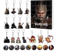 Black Myth Wuk-ong Pendant Advent Calendar | 2D Acrylic Flat Black Myth Wuk-ong Pendant Holiday Countdown Calendar | Monkey Ki-ng Hanging Acrylic Ornament For Christmas Tree