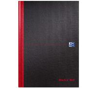 Oxford Black n Red Book Casebound 90gsm Plain 192 Pages A4 Ref H64068 [Pack of 5], Black/Red