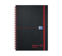 Black n Red A5 Wirebound Polypropylene Notebook Recycled Ruled 140 pages Pack of 5