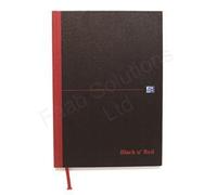 Black n Red Book Casebound 90gsm Plain 192 Pages A4 Ref H64068 [Pack 5]