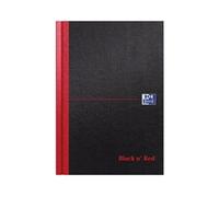 Oxford Black n' Red Casebound Hardback Single Cash Book A5 Ruled 192pp 90gsm Pack of 5