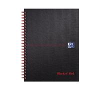 Black n Red Book Wirebound Smart Ruled and Perforated 90gsm 140 Pages A5 Matt Black Ref J66076 [Pack of 5]