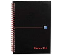 Black n Red Book Wirebound Smart Ruled and Perforated 90gsm 140 Pages A5 Matt Black Ref J66076 [Pack of 5]