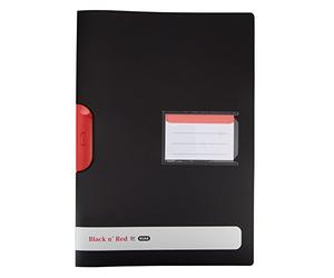 Black n' Red by Elba A4 Clip File, Opaque Black, Pack of 5, 400063613