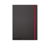 Black n' Red Casebound Hardback Notebook Ruled A4 Black 400038675
