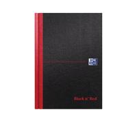 Oxford Black n' Red Casebound Hardback Single Cash Book A5 Ruled 192pp 90gsm Pack of 5