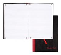Black n' Red Hardcover Notebook, Casebound, Medium/Large, Black, 96 Ruled Sheets, Pack of 1 (400110531)