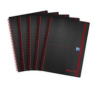 Black n' Red Polypropylene Wirebound Notebook 140 Pages A4 (5 Pack)