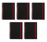 Black n Red Notebook Wirebound Polypropylene 90gsm Ruled 140 Pages A6 Ref F67010 [Pack 5]