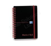 Oxford Black n Red Notebook A6 Poly Cover Wirebound Ruled 140 Pages (Pack 5) 100080476
