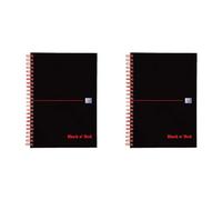 Black n' Red Oxford A5 Flexible Card Cover Wirebound Notebook Ruled 100 Page Black Scribzee-enabled