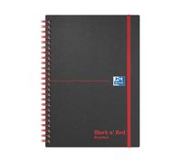Black n Red A5 Wirebound Polypropylene Notebook Recycled Ruled 140 pages Pack of 5