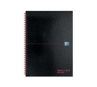 Black n Red Wirebound Glossy Hardback Notebook Ruled 140 Pages