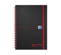 Black n Red A5 Wirebound Polypropylene Notebook Recycled Ruled 140 pages Pack of 5