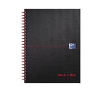 Black n Red Book Wirebound Smart Ruled and Perforated 90gsm 140 Pages A5 Matt Black Ref J66076 [Pack of 5]