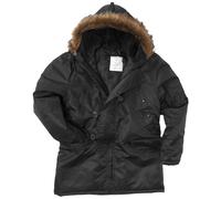 Black N3B Parka US Military Style Long Hooded Polar Jacket Cold Weather Coat