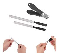 Black Nail Clippers Set, Stainless Steel Household Finger Nail Toenail Cutter Metal Files Kit Wide Jaw Opening Anti-Splash Slanted Fingernail Trimmer for Women Men Adults Pet