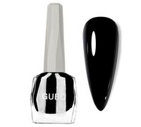 Black Nail Polish - Glossy Black Nail Varnish Quick Dry - Oil Based Breathable Nail Polish - Long Lasting Nail Varnish Non Chip No Bake 60 Seconds Air Dry for Home French Nail Art