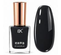 Black Nail Polish - Quick Dry Nail Varnish - Long Lasting & HIgh Glossy Water-Based Pure Color Nail Polish - Chip Resistant No Needed Curing Black Gel for Women DIY Manicure