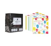 Black Napkins 100pk & Happy Birthday Napkins 100pk Disposable Eco-Friendly Party Tableware Bundle