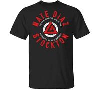 Black Nate Diaz T-Shirt Cesaa Gaacie Jiu-Jitsu Stockton Vintage 100% Cotton Gift Men's