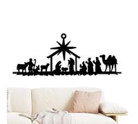 Black Nativity Scene - People Nativity Set,Christmas Wall Art Nativity Scene, Wall Mounting Nativity Sets For Christmas, Indoor