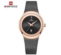(black) Naviforce Women‘s Quartz Watches Fashion Ladies Stainless Steel Luxury Dresses Wristwatch Clock