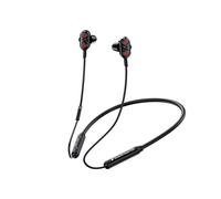 (Black) Neck-mounted K Song Bluetooth 5.0 Headset Wired Stereo Bass Headphones Waterproof Earphoens with Mic