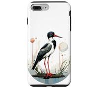 Black necked Stilt Bird Geometric Patten Art,Cute Necked Sti Case for iPhone 7 Plus/8 Plus