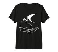 Black-Necked Stilt Line Art Birdwatcher Premium T-Shirt