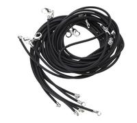 Black Necklace Rope Cord Rubber With Clasp 10 Pieces Jewelry Necklace String Chains For Bracelet Necklace Making Chain Pendants