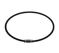 Black Negative Ion Silicone Necklace Premium Silicone Rubber Cord Necklaces With Secure Lock Clasps 21inch 5mm Bulk Fashion Jewelry Making Supply (style-c)