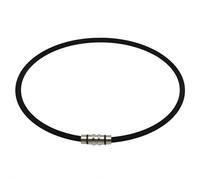 Black Negative Ion Silicone Necklace Premium Silicone Rubber Cord Necklaces With Secure Lock Clasps 21inch 5mm Bulk Fashion Jewelry Making Supply (style2)