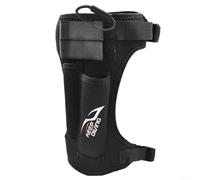Black neoprene diving blade sheath, adjustable leg straps, double pockets (Black)
