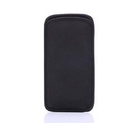 Black Neoprene Shock Absorbing proof Pouch/Sleeve Case for iPhone 15 14 13 12 11 Pro iPhone SE 3rd Gen iPhone X XS 8 7 6 Samsung Galaxy S24 S23 S22 S21 S20 S10 Google Pixel 8 7