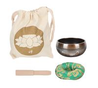 Black Nepal Singing Bowl with Stick, Copper Manual Tapping Bowl