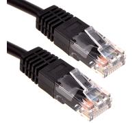 Black Network Ethernet RJ45 Cat-5E UTP PATCH LAN COPPER Cable Lead 0.25m