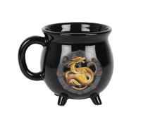 Black New Bone China Litha Cauldron Mug by Anne - 10cm x 10cm (1 Pc.) - Colour Changing Magic Mug, Unique Witchcraft Brew Design - Enchanting Gift - Perfect for Home Decor