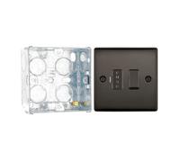 Nexus Metal Black Nickel Switched 13A Fused Connection Unit NBN50-01