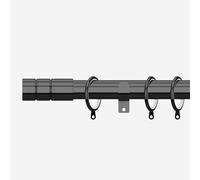Black Nickel 28mm Barrel Fixed Length Metal Curtain Pole New Edge Blinds Black 160cm
