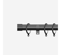 Black Nickel 28mm End Cap Fixed Length Metal Curtain Pole 450Cm