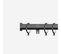 Black Nickel 28mm Stud Fixed Length Metal Curtain Pole
