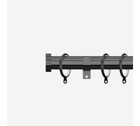 Black Nickel 28mm Stud Fixed Length Metal Curtain Pole 420Cm
